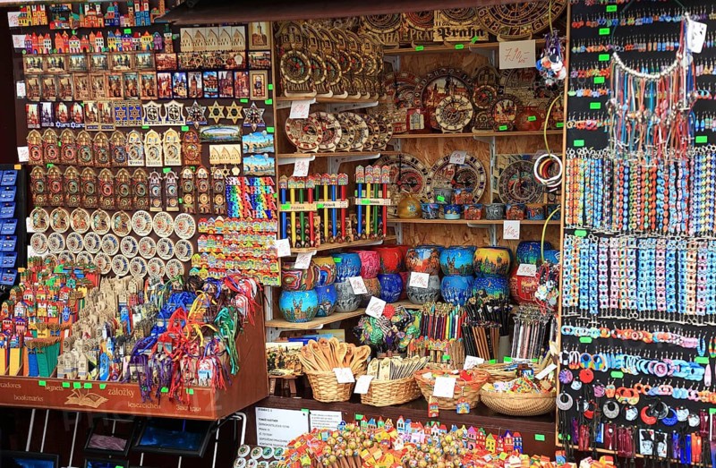 Czech Republic, Prague, a souvenir stall in the Josefov district, Europe