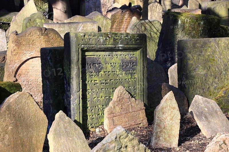 The Old Jewish Cemetery in the Josefov district is one of the most historically significant Jewish cemeteries in Europe. It contains over 12, 000 gravestones and presumably the remains of 100, 000 people, Prague, Czech Republic, Europe