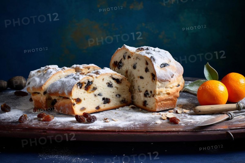 Christstollen cake. KI generiert, generiert, AI generated