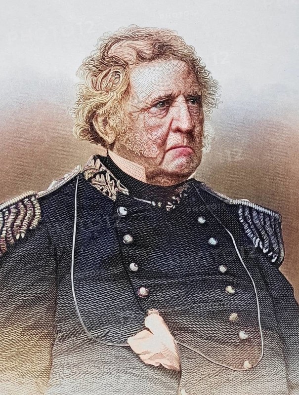 Winfield Scott (born 13 June 1786 in Laurel Branch near Petersburg, Dinwiddie County, Virginia, died 29 May 1866 in West Point, Orange County, New York) was an American general, diplomat and politician, Historical, digitally restored reproduction from a 19th century original, Record date not stated