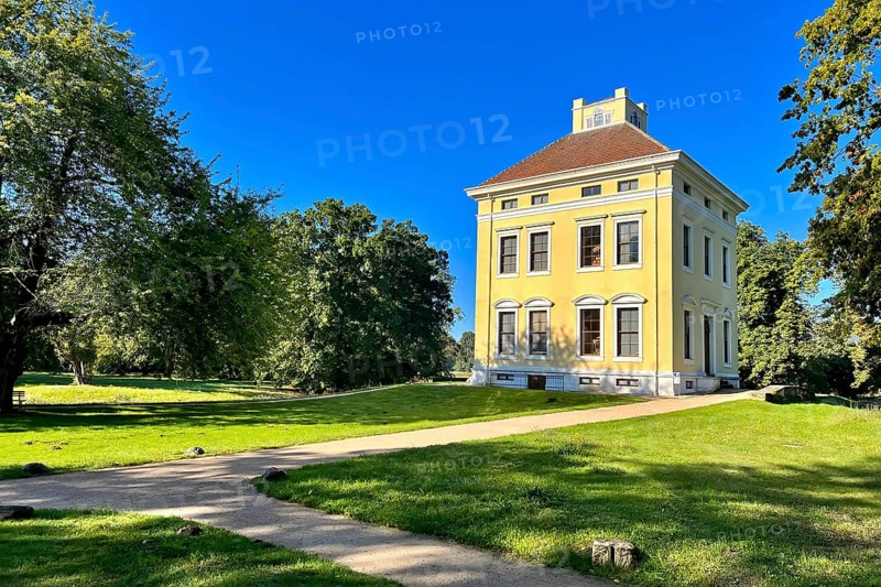 Luisium Palace in the Dessau-Wörlitz Garden Kingdom, Unesco World Heritage Site, summer feeling, holiday destination, sunshine, Middle Elbe Biosphere Reserve, Saxony-Anhalt, Germany, Europe