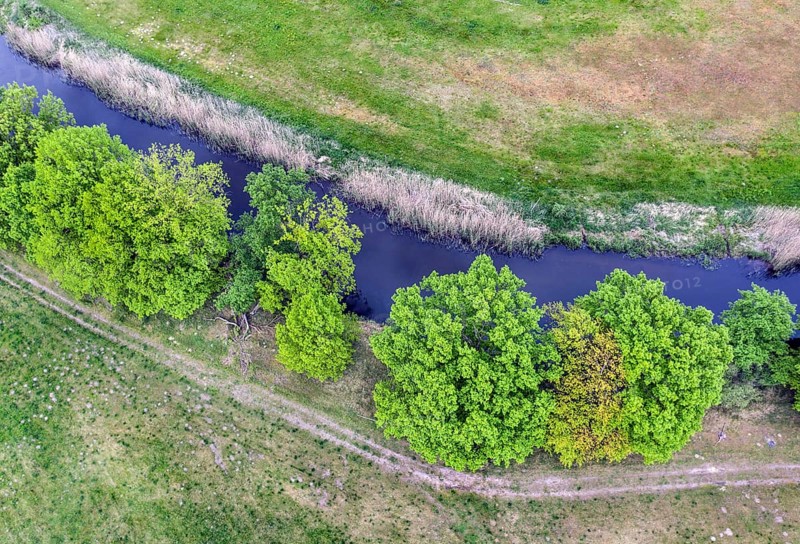 Aerial photo, natural course of the Spree, Mönchwinkel, 16 05 2023