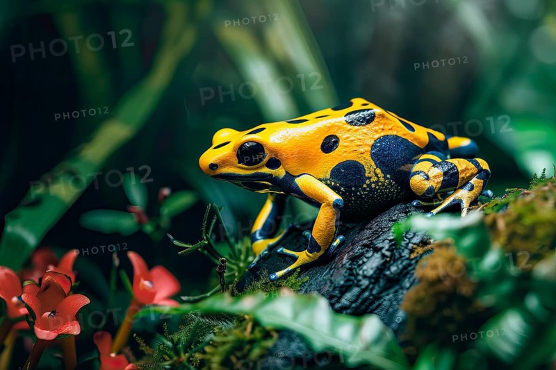 Yellow poison dart frog, AI generated