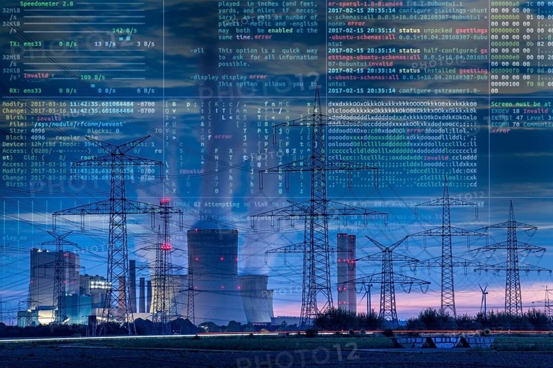 Symbolic image Critical infrastructure, blackout risk, cyberterrorism, lignite-fired power plant, RWE Power AG Niederaussem power plant, 2 units were shut down in 2020/21 and restarted in June 22 to replace gas-fired power plants in the 2022 energy crisis, Bergheim, North Rhine-Westphalia, Germany, Europe