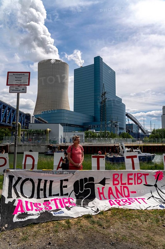 Protest against the Uniper coal-fired power plant Datteln 4, organised by the Endegelände group, Datteln, North Rhine-Westphalia, Germany, Europe