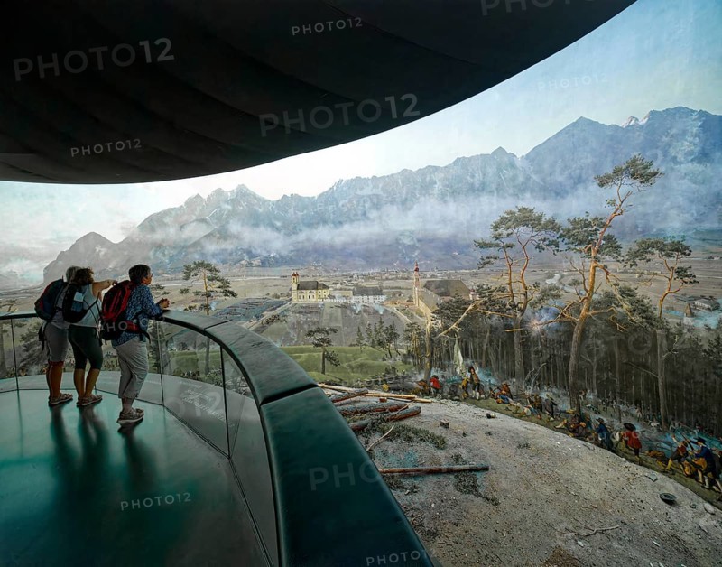 Tyrol Panorama, 1000 square metre painting on the Tyroleans' fight for freedom at Bergisel, interior view, Innsbruck, Tyrol, Austria, Europe