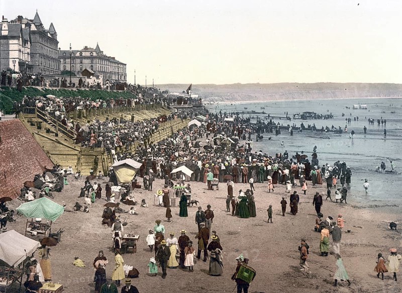 Bridlington, children's corner, Yorkshire, England, digitally restored reproduction from a 19th century original, record date not stated, children's corner, digitally restored reproduction from a 19th century original, record date not stated