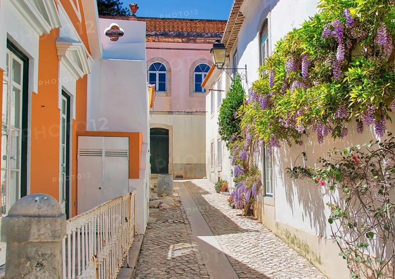 Scenic Cascais streets in historic city center