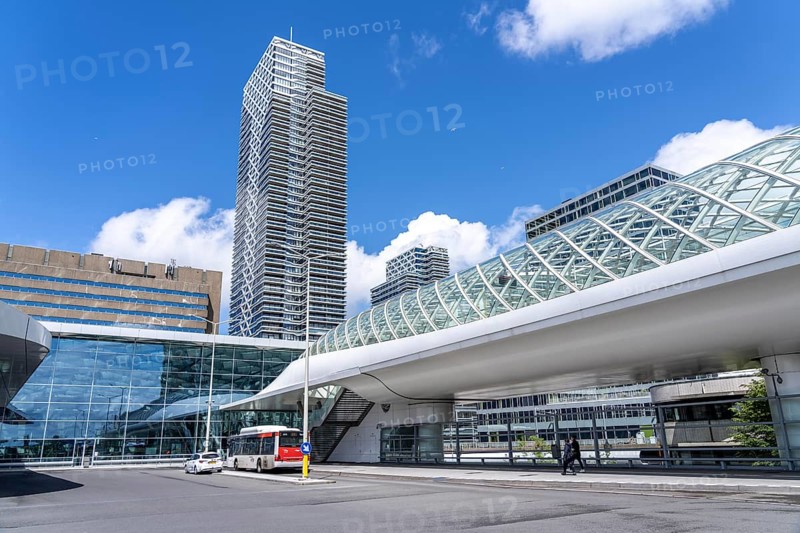 Bus station, public transport connection at The Hague Central Station, Centraal Station, underground station, metro, overground, local transport, city centre, Netherlands