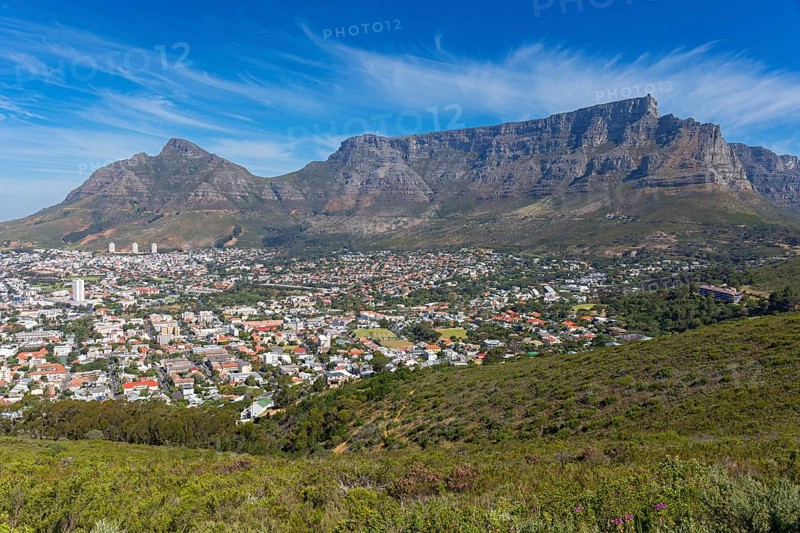Landscape, South Africa, Table Mountain, Building, City, View of Cape Town, Table Mountain National Park / S, Cape Town, Western Cape, Africa