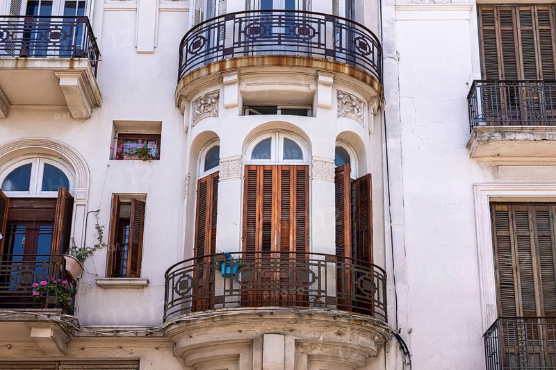 Uruguay, Montevideo streets and architecture in historic city center famous tourist attraction, South America