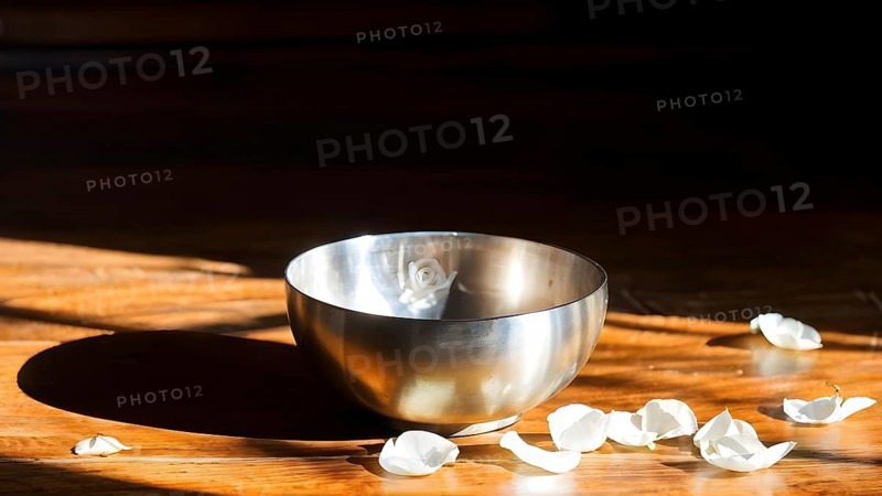Tibetan singing bowl as Symbolic images for relaxation, AI generated