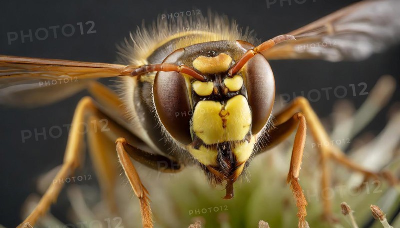 Animals, insect, symbol, close-up of a wasp, Vespula vulgaris, AI-generated, AI generated