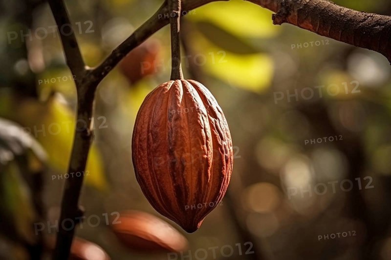 Cocoa bean on tree. KI generiert, generiert AI generated
