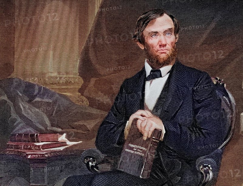 Abraham Lincoln 1809-65, 16th President of the United States 1861-65, After a painting by Alonzo Chappel, Historic, digitally restored reproduction from a 19th century original, Record date not stated