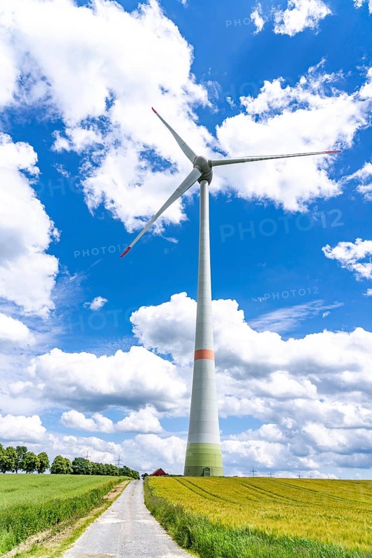 Wind farm north of Marsberg, wind turbine, type Enercon, Hochsauerlandkreis, North Rhine-Westphalia, Germany, Europe