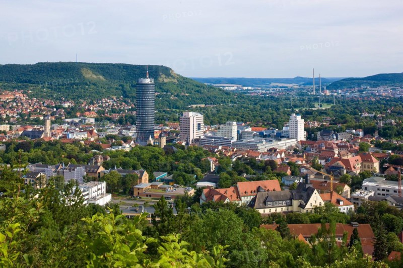 Jena is a university town and independent city in Thuringia in the metropolitan region of Central Germany. After the state capital Erfurt, it is the second largest city in Thuringia and one of the three regional centres in the state. Jena city centre with the Jentower and the high-rise buildings Bau 59, Bau 15 and Bau 36