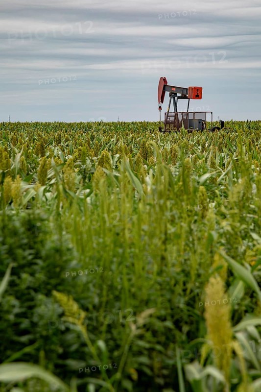Hugoton, Kansas, An oil well in a farmer's field in southwest Kansas