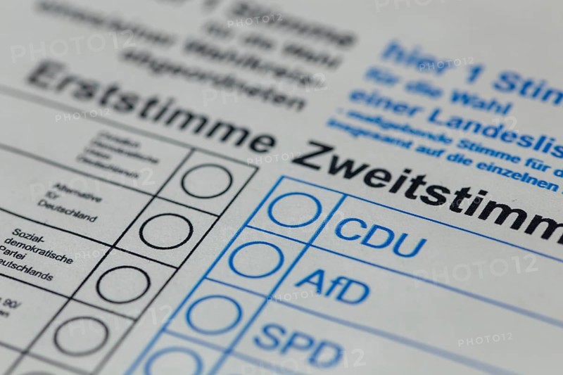Close-up of a symbolic ballot paper