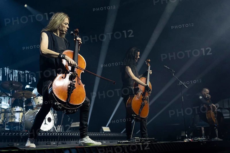 Eicca Toppinen, Perttu Kivilaakso and Paavo Lötjönen from Apocalyptica live on Plays Metallica Vol.2 Tour 2024 at the Columbiahalle in Berlin on 13 October 2024