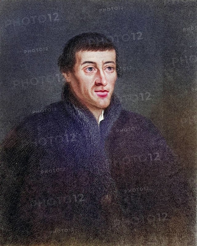 Nicolaus Copernicus 1473-1543, Polish astronomer. From the book Gallery of Portraits, published in 1833, Historical, digitally restored reproduction from a 19th century original, Record date not stated