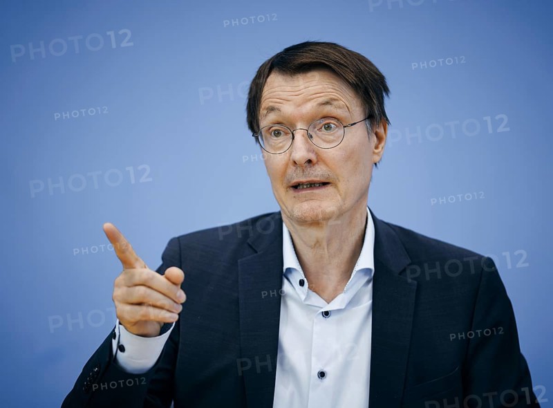 Karl Lauterbach (SPD), Federal Minister of Health, recorded during a press conference on the Healthy Heart Act at the Federal Press Conference in Berlin, 28 August 2024