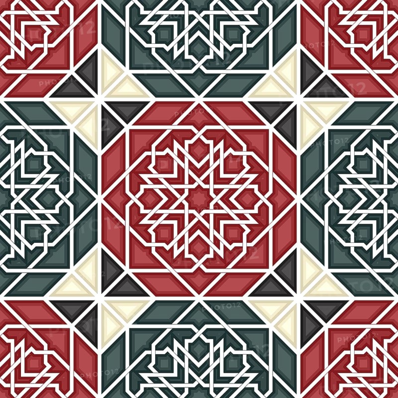 Islamic geometric seamless vector pattern