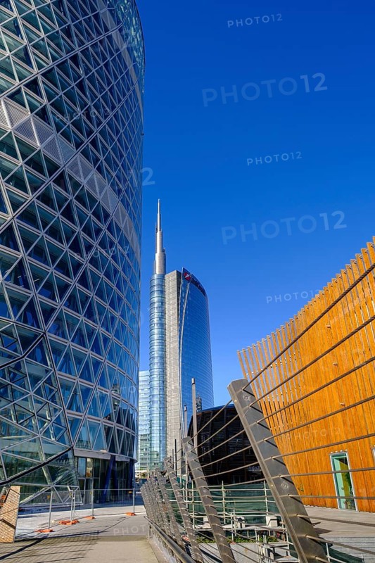 Torre Unicredit, Nido verticale and IBM, high-rise buildings, skyscrapers, Piazza Gae Aulenti, Porta Nuova district, Milan, Lombardy, Italy, Europe