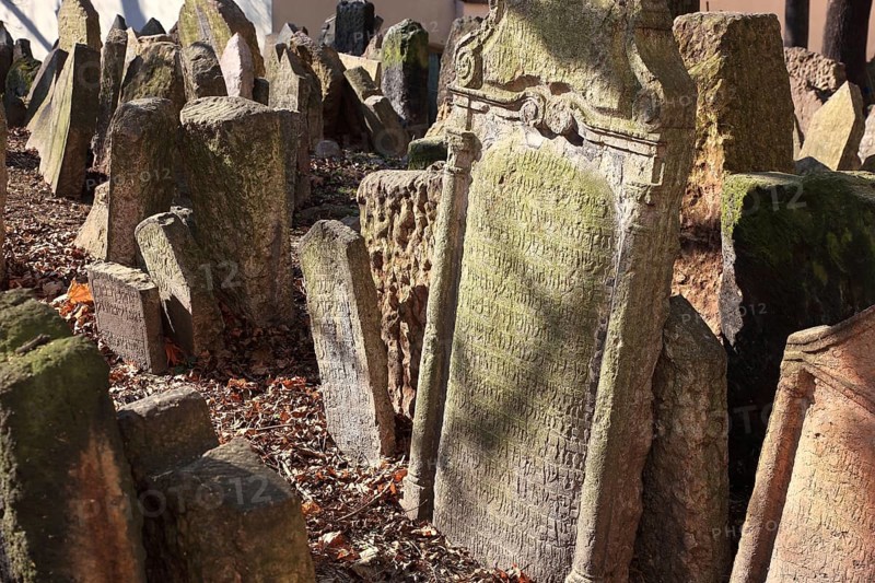 The Old Jewish Cemetery in the Josefov district is one of the most historically significant Jewish cemeteries in Europe. It contains over 12, 000 gravestones and presumably the remains of 100, 000 people, Prague, Czech Republic, Europe