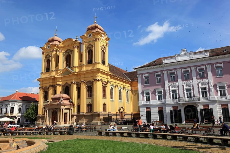 Banat, Timisoara, Timisoara, Old Town, Catholic Cathedral at Piata Unirii, Unification Square, Cathedral Square, Romania, Europe