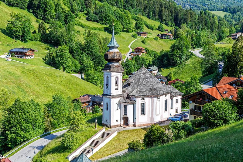 Maria Gern pilgrimage church in the Bavarian Alps in Berchtesgaden, Germany, Europe