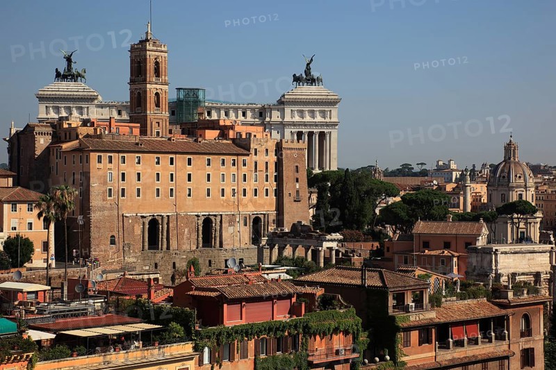 View from Monte Palatino, Palatine Hill, of the historic centre of Rome, Italy, Europe
