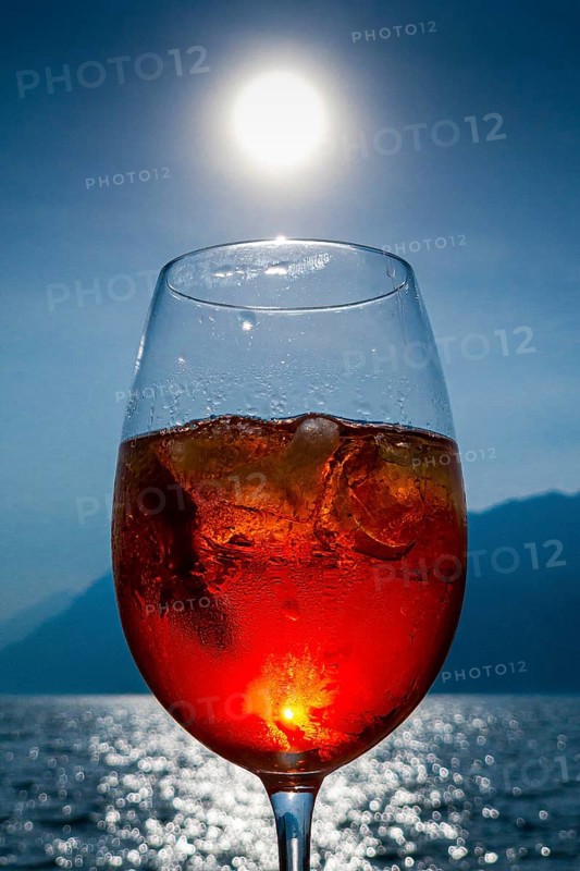 Aperol on ice, sun, drink, alcohol, enjoyment, atmospheric, holiday, travel, Italy, Europe