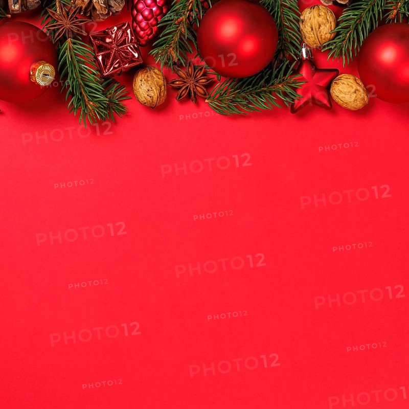 Christmas background Christmas background decoration Christmas card with Christmas baubles card square and text free space Copyspace in Stuttgart, Germany, Europe
