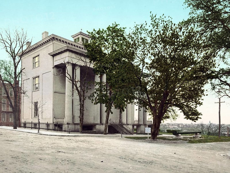 The Jefferson Davis mansion, Richmond, Virginia, United States of America, USA, digitally restored reproduction from a 19th century original, record date not stated, The Jefferson Davis mansion, United States of America, digitally restored reproduction from a 19th century original, record date not stated, North America