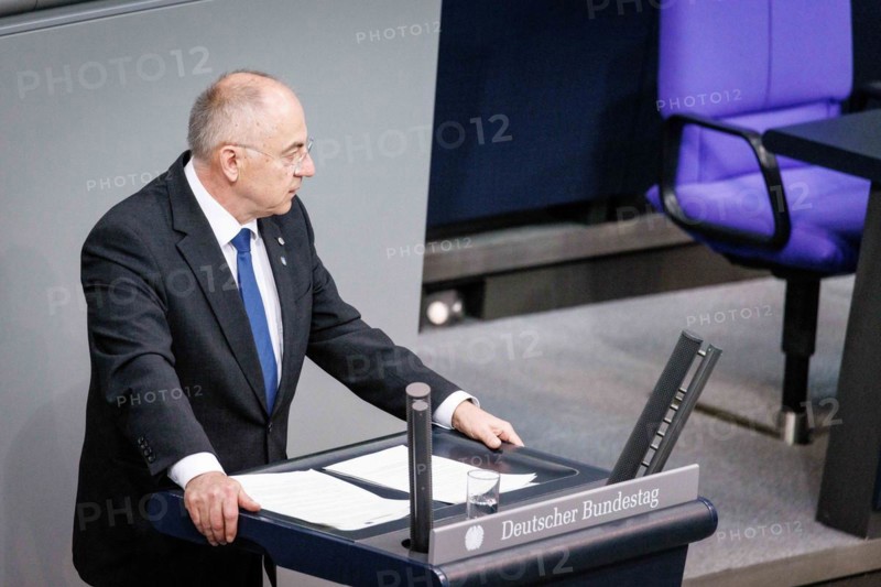 Josip Juratovic (SPD), recorded during a speech on the euro balance sheet in the German Bundestag in Berlin, 22/02/2024
