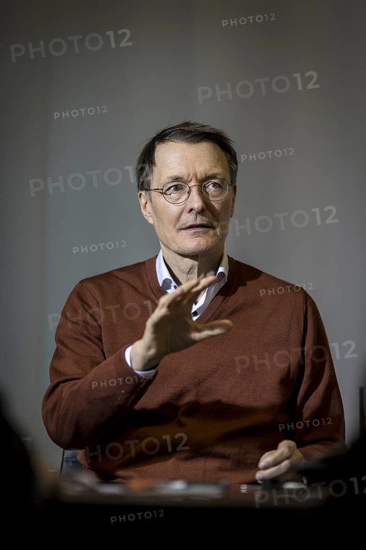 Karl Lauterbach (SPD), Federal Minister of Health, recorded during an interview at the Federal Ministry of Health