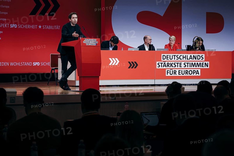 Kevin Kuehnert, Secretary General of the SPD, recorded at the European Delegates' Conference of the Social Democratic Party of Germany in Berlin, 28 January 2024
