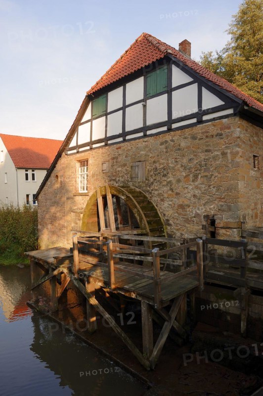 Oil mill at Brake Castle, Lemgo, North Rhine-Westphalia, Germany, Europe