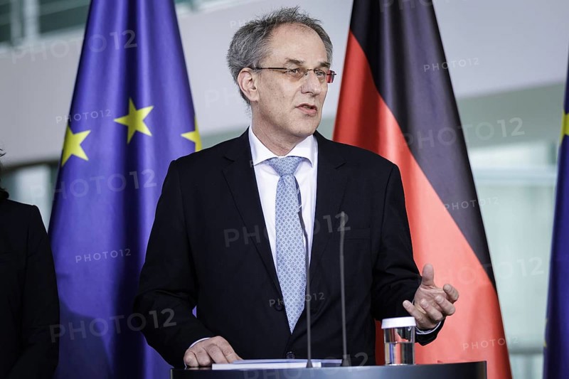 Uwe Cantner, Professor of Economics/Microeconomics at Friedrich Schiller University Jena, pictured during the handover of the 2024 report by the Commission of Experts for Research and Innovation (EFI) to Federal Chancellor Olaf Scholz in the presence of the Federal Minister of Education and Research, Bettina Stark-Watzinger. Berlin, 28 February 2024