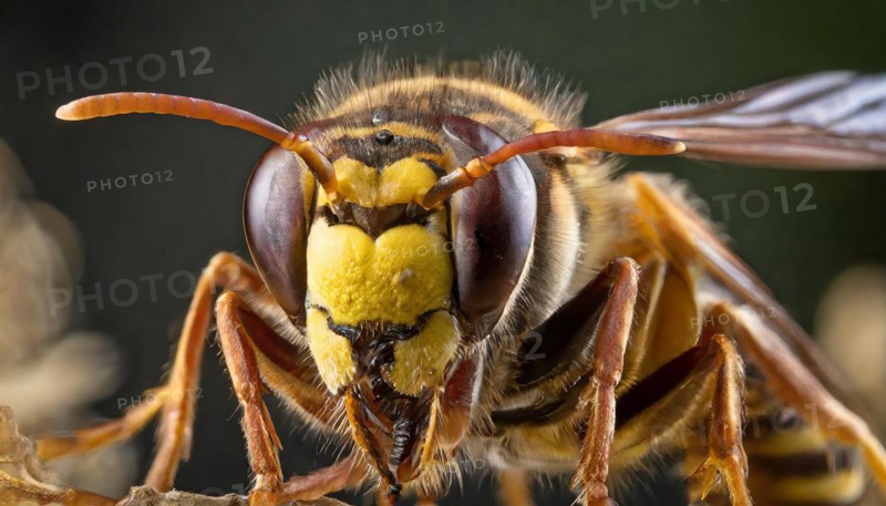 Animals, insect, symbol, close-up of a hornet, Vespa crabro, AI-generated, AI-generated, AI generated