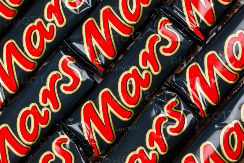 Mars chocolate bar as background
