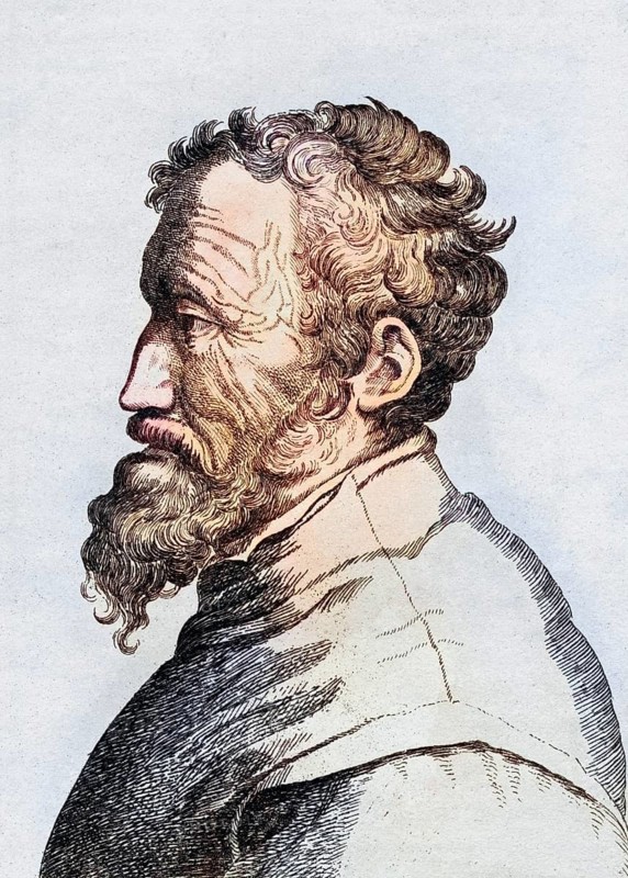 Michelangelo di Lodovico Buonarroti Simoni 1475 n 1564 Italian artist, Historic, digitally restored reproduction from a 19th century original, Record date not stated