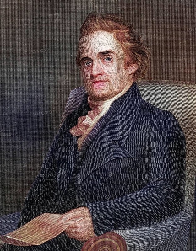 Noah Webster, 1758 to 1843, American lexicographer, author and editor Nineteenth-century engraving by Kellogg after Morse, Historical, digitally restored reproduction from a nineteenth-century original, Record date not stated