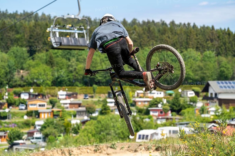 Bikepark Winterberg, on the Kappe mountain, 11 mountain bike downhill trails, in all levels of difficulty, Sauerland, North Rhine-Westphalia, Germany, Europe