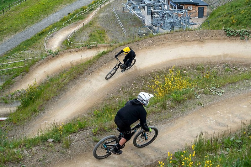Bikepark Winterberg, on the Kappe mountain, 11 mountain bike downhill trails, in all levels of difficulty, Sauerland, North Rhine-Westphalia, Germany, Europe
