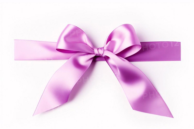 Purple silk ribbon on white background. KI generiert, generiert AI generated