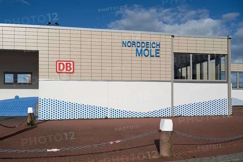 Norddeich Mole railway station, Norddeich, East Frisia, Lower Saxony, Germany, Europe