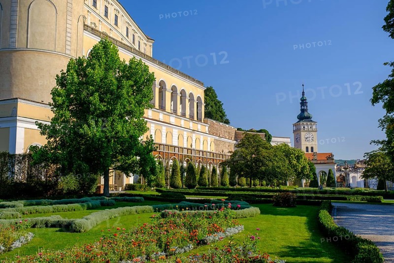 Castle park with St Wenceslas Church, Old Town, Mikulov, Breclav district, Jihomoravský region, South Moravia, Czech Republic, Europe