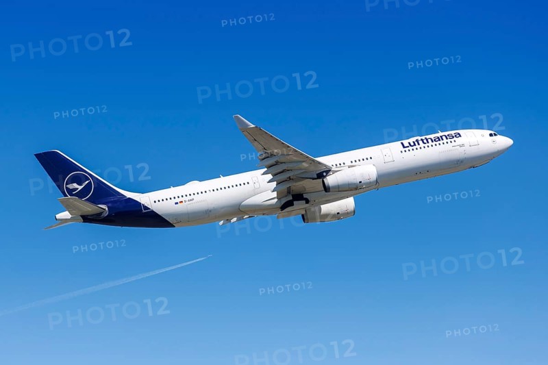 A Lufthansa Airbus A330-300 aircraft with the registration D-AIKP at the airport in Frankfurt, Germany, Europe